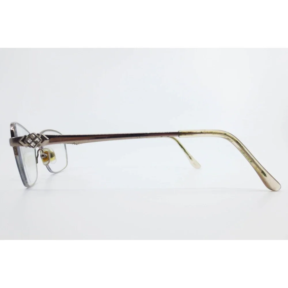 Tres Jolie by Marchon 173 220 Bronze Semi Rimless Rectangular Eyeglasses
